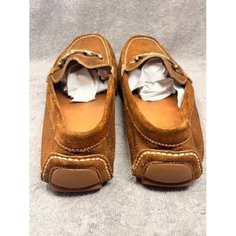 Donald J Pliner Mens Brown Suede Leather Horsebit Driving Loafers Slip On Sz 12
